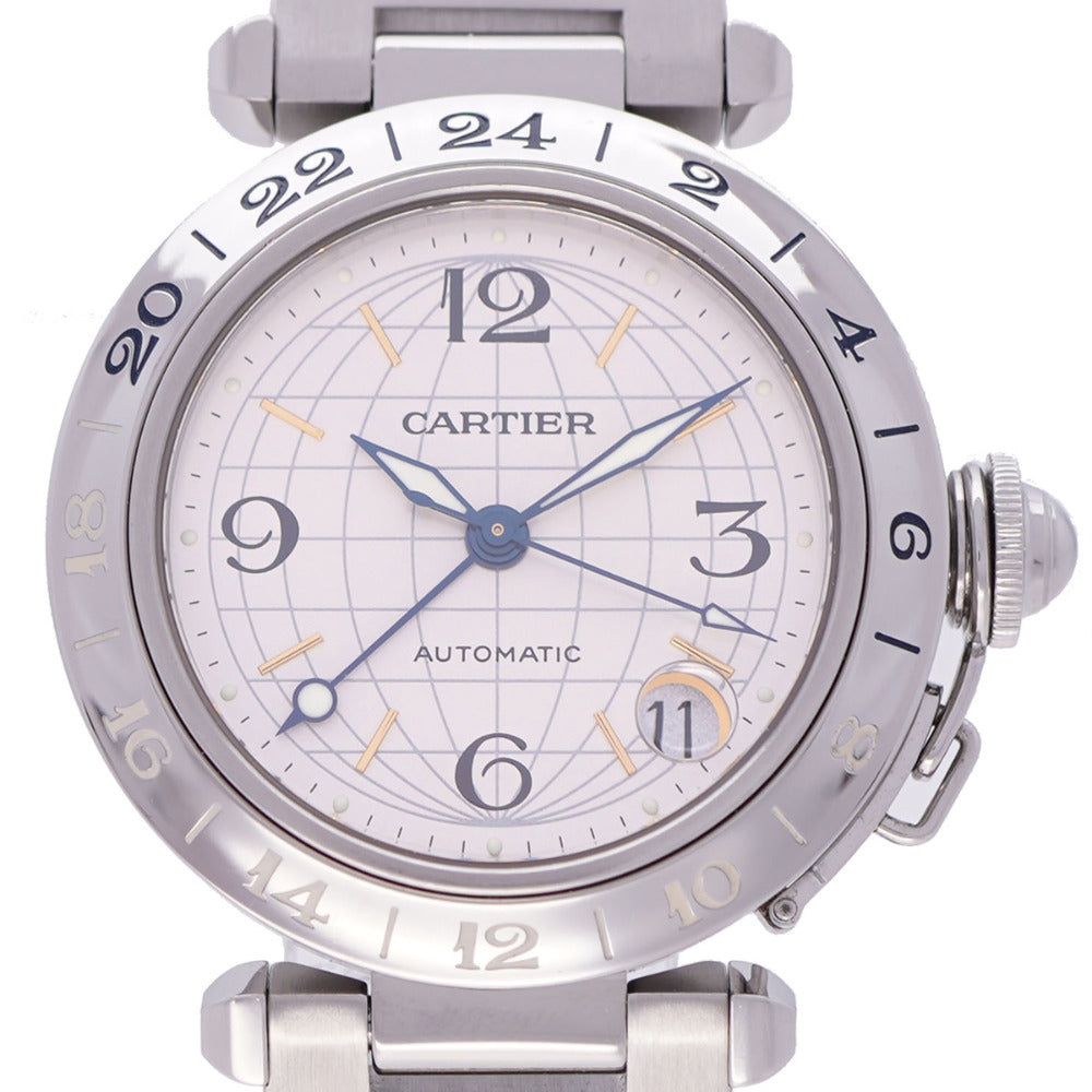 美品 カルティエ パシャC メリディアン GMT W31029M7 自動巻き 腕時計 SS シルバー 0111【中古】CARTIER メンズ