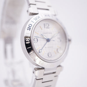 美品 カルティエ パシャC メリディアン GMT W31029M7 自動巻き 腕時計 SS シルバー 0111【中古】CARTIER メンズ