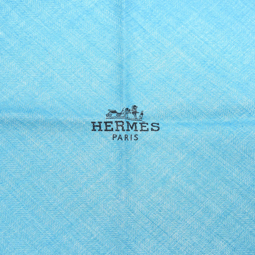 未使用 エルメス ロサンジュ 2022 ひし形 カシミヤ シルク ブルー スカーフ 青 0113 【中古】 HERMES