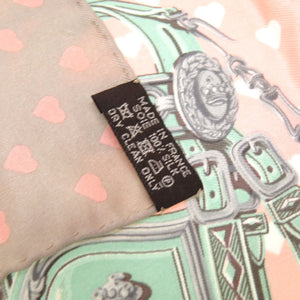 美品 エルメス カレ45 BRIDE de GALA LOVE ブリッド ドゥ ガラ ラヴ シルク ピンク スカーフ 0115 【中古】 HERMES