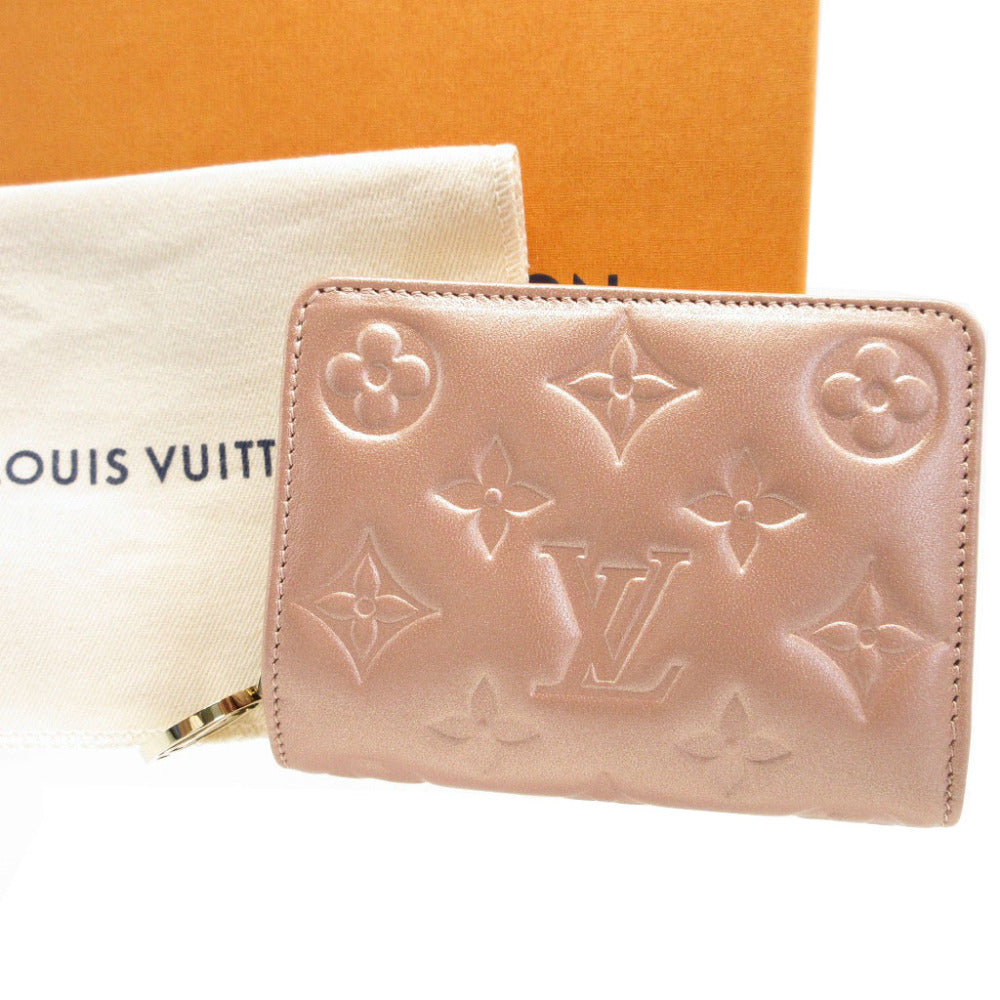 未使用 ルイヴィトン モノグラムエンボス M81996 ICチップ ポルトフォイユルー ラムスキン ローズゴールド ピンク 2つ折り財布 財布 0121【中古】LOUIS VUITTON