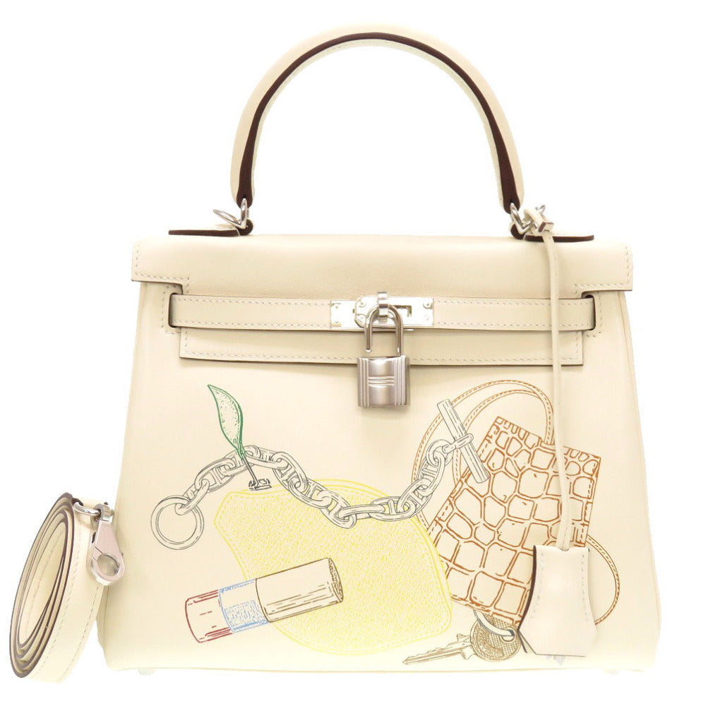 未使用 エルメス ケリー25 インアンドアウト 内縫い ヴォースイフト ナタ U刻印(2022年) ハンドバッグ バッグ 0129 【中古】 HERMES