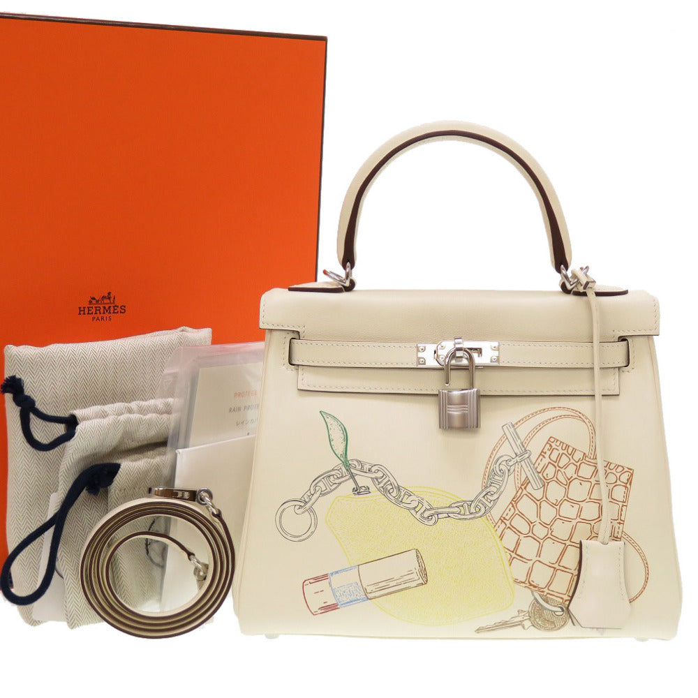 未使用 エルメス ケリー25 インアンドアウト 内縫い ヴォースイフト ナタ U刻印(2022年) ハンドバッグ バッグ 0129 【中古】 HERMES