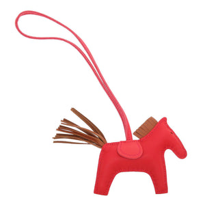 新品同様 エルメス ロデオチャームPM アニューミロ A刻印(2017年製) ルージュインディアン ゴールド ブーゲンビリア キーホルダー バッグチャーム 0138【中古】HERMES