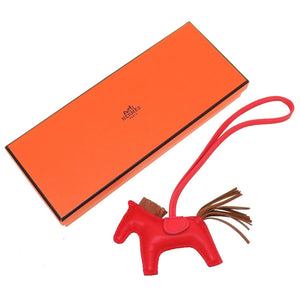 新品同様 エルメス ロデオチャームPM アニューミロ A刻印(2017年製) ルージュインディアン ゴールド ブーゲンビリア キーホルダー バッグチャーム 0138【中古】HERMES