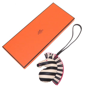 新品同様 エルメス ジージーサバンナ アニューミロ Z刻印(2021年製) クレ ブラック ローズメキシコ キーホルダー バッグチャーム 0139【中古】HERMES