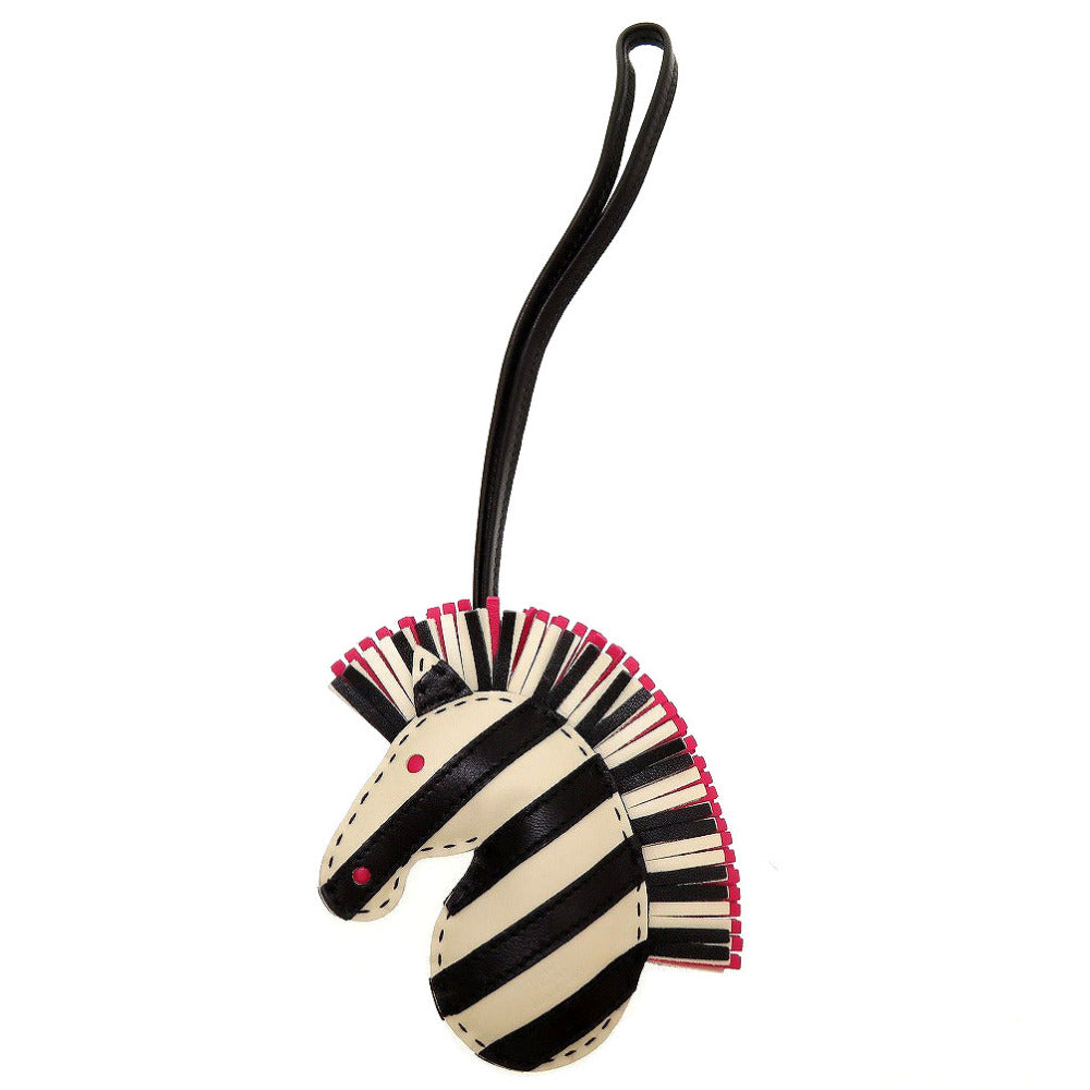 新品同様 エルメス ジージーサバンナ Z刻印(2021年製) アニューミロ クレ ブラック ローズメキシコ キーホルダー バッグチャーム 0141【中古】HERMES