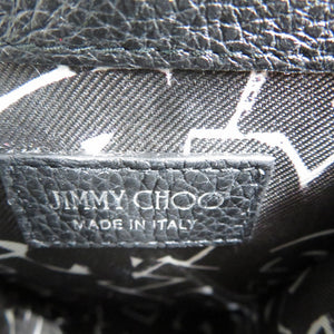 未使用 ジミーチュウ エリックヘイズ バイ ボギー キャンバス レザー シルバー金具 ブラック ホワイト フォンホルダー 0150【中古】JIMMY CHOO