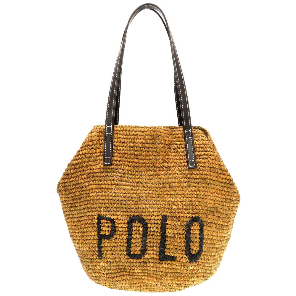 美品 ポロ ラルフローレン ラフィア ブラウン トートバッグ バッグ 茶 0154 【中古】 POLO RALPH LAUREN