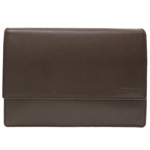 未使用 プラダ サフィアーノレザー ブラウン 2M1359 二つ折り財布 財布 茶 0155 【中古】 PRADA