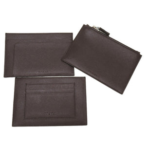 未使用 プラダ サフィアーノレザー ブラウン 2M1359 二つ折り財布 財布 茶 0155 【中古】 PRADA