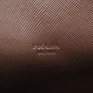 未使用 プラダ サフィアーノレザー ブラウン 2M1359 二つ折り財布 財布 茶 0155 【中古】 PRADA