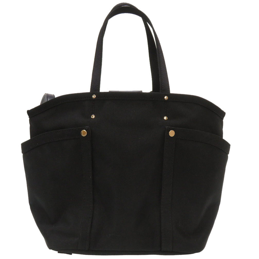 未使用 ランバン キャンバス ブラック 2WAY ハンドバッグ バッグ 黒 0157 【中古】 LANVIN レディース