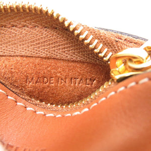 美品 セリーヌ トローチ レザー ブラウン コインケース 小銭入れ ケース チャーム 茶 0159 【中古】 CELINE