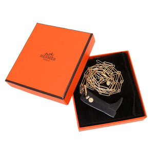 未使用 エルメス アミュレット ラッカーGM カヴァリエ ブーツ バッファローホーン ブラック ネックレス 黒 長靴 0160 【中古】 HERMES