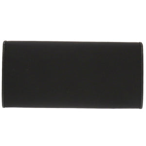 美品 プラダ ナイロン レザー ブラック ロゴ プレート 1MH132 長財布 財布 黒 0164 【中古】 PRADA