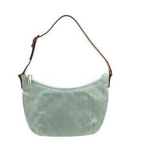 グッチ 005/0813 GGキャンバス レザー ゴールド金具 グリーン ゴールド ハンドバッグ アクセサリーポーチ 0165【中古】GUCCI