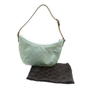 グッチ 005/0813 GGキャンバス レザー ゴールド金具 グリーン ゴールド ハンドバッグ アクセサリーポーチ 0165【中古】GUCCI