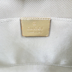 グッチ 005/0813 GGキャンバス レザー ゴールド金具 グリーン ゴールド ハンドバッグ アクセサリーポーチ 0165【中古】GUCCI