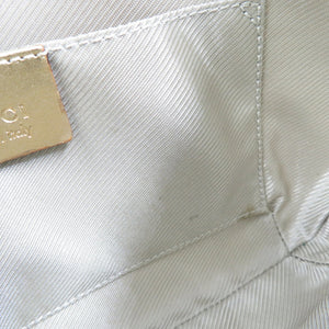 グッチ 005/0813 GGキャンバス レザー ゴールド金具 グリーン ゴールド ハンドバッグ アクセサリーポーチ 0165【中古】GUCCI