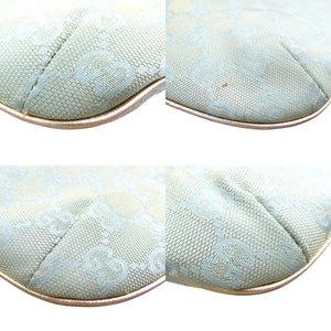 グッチ 005/0813 GGキャンバス レザー ゴールド金具 グリーン ゴールド ハンドバッグ アクセサリーポーチ 0165【中古】GUCCI