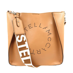 新品同様 ステラマッカートニー ステラロゴ ミニクロスボディ ポリウレタン ポリエステル シルバー金具 ブラウン ショルダーバッグ 0166【中古】STELLA McCARTNEY