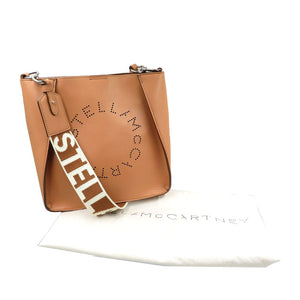 新品同様 ステラマッカートニー ステラロゴ ミニクロスボディ ポリウレタン ポリエステル シルバー金具 ブラウン ショルダーバッグ 0166【中古】STELLA McCARTNEY