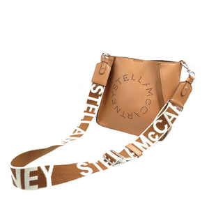 新品同様 ステラマッカートニー ステラロゴ ミニクロスボディ ポリウレタン ポリエステル シルバー金具 ブラウン ショルダーバッグ 0166【中古】STELLA McCARTNEY