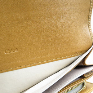 新品同様 クロエ インディー レザー ゴールド金具 ブラウン 長財布 0167【中古】Chloe