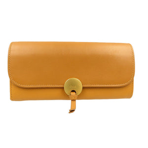 新品同様 クロエ インディー レザー ゴールド金具 ブラウン 長財布 0167【中古】Chloe