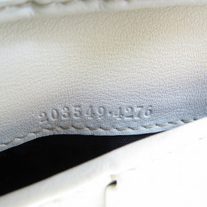 未使用 グッチ スプリクトハートモチーフ グッチシマ 203549 シマレザー ゴールド金具 アイボリー ホワイト Wホック 二つ折り財布 0168【中古】GUCCI