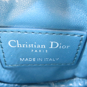 未使用 クリスチャンディオール カナージュ レザー シルバー金具 ブルー コインケース 0169 【中古】Christian Dior