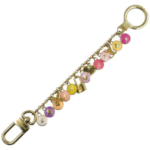 ルイヴィトン M66172 ポルトクレシェンヌ パスティーユ メタル ゴールド マルチカラー バッグチャーム キーホルダー 0171【中古】LOUIS VUITTON