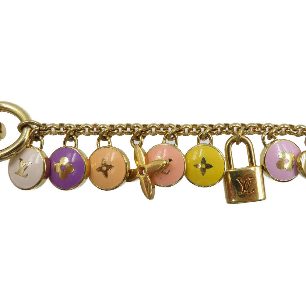 ルイヴィトン M66172 ポルトクレシェンヌ パスティーユ メタル ゴールド マルチカラー バッグチャーム キーホルダー 0171【中古】LOUIS VUITTON