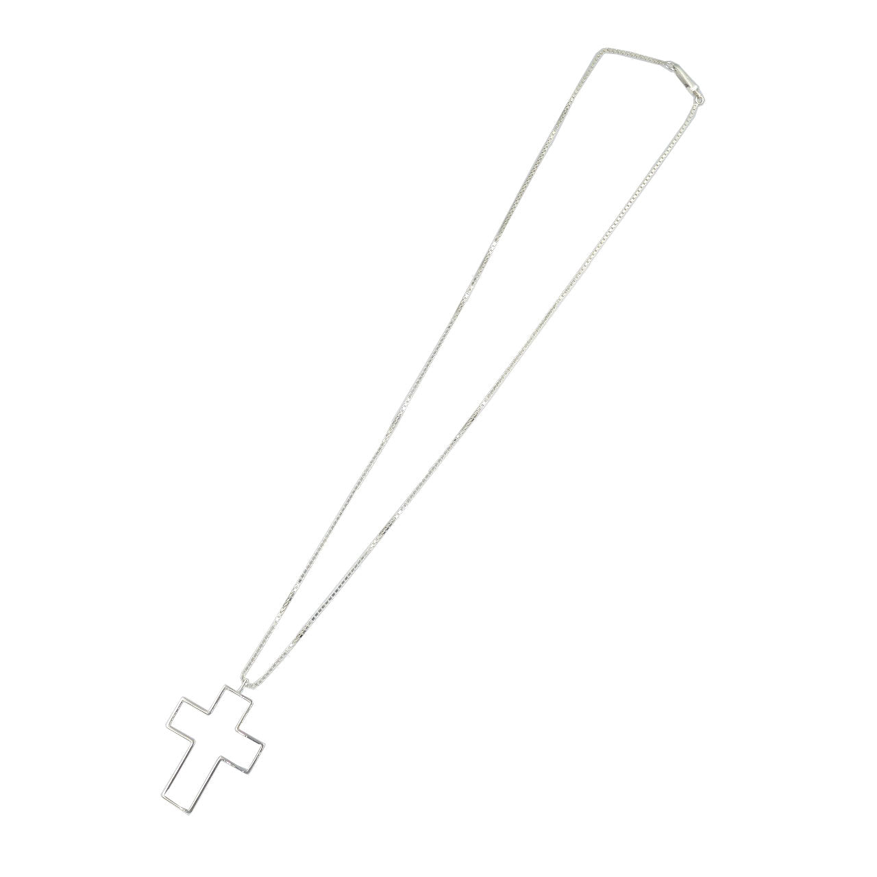 美品 グッチ オープン クロス シルバー925 ネックレス 0173【中古】GUCCI