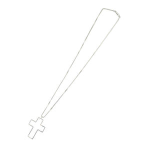 美品 グッチ オープン クロス シルバー925 ネックレス 0173【中古】GUCCI