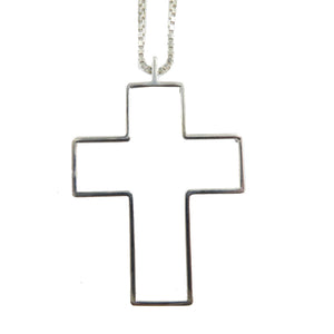 美品 グッチ オープン クロス シルバー925 ネックレス 0173【中古】GUCCI