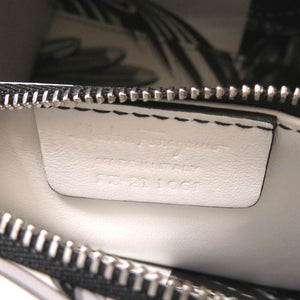 美品 サルヴァトーレ フェラガモ ボクシィズ ミディアム BOXYS FZ-21 1061 シルバー レザー 2WAY ハンドバッグ 0180 【中古】 Salvatore Ferragamo ボクシーズ