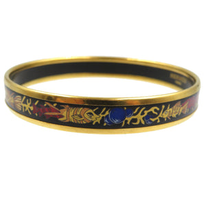 エルメス エマイユPM GP 七宝焼き 魚 ゴールド ブラック レッド バングル 0182【中古】HERMES