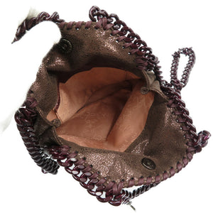 新品同様 ボッテガヴェネタ 391698 W8628 ファラベラ タイニー 2WAY ポリエステル ブラウン チェーン ショルダーバッグ 0183【中古】STELLA McCARTNEY