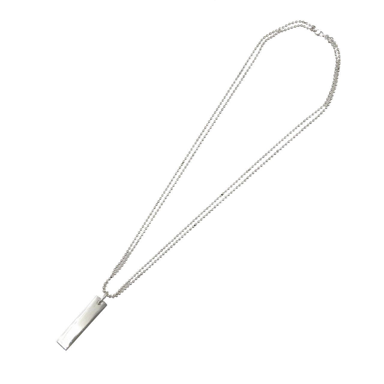 グッチ プレート ダブルチェーン シルバー925 ネックレス 0184【中古】GUCCI