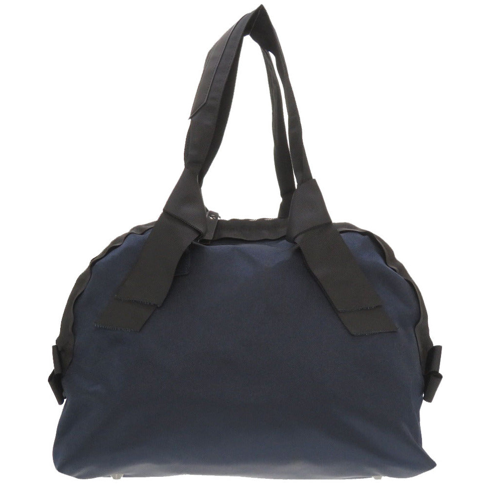 未使用 ランバン オンブルー リボン ナイロンキャンバス ネイビー ブラック ボストンバッグ ハンドバッグ 紺 黒 0186 【中古】 LANVIN en Bleu