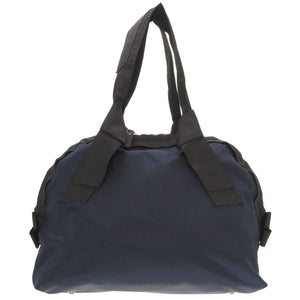 未使用 ランバン オンブルー リボン ナイロンキャンバス ネイビー ブラック ボストンバッグ ハンドバッグ 紺 黒 0186 【中古】 LANVIN en Bleu