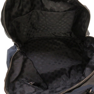 未使用 ランバン オンブルー リボン ナイロンキャンバス ネイビー ブラック ボストンバッグ ハンドバッグ 紺 黒 0186 【中古】 LANVIN en Bleu