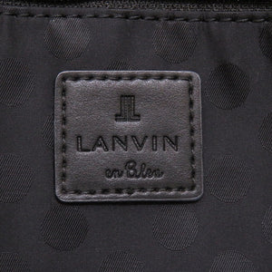 未使用 ランバン オンブルー リボン ナイロンキャンバス ネイビー ブラック ボストンバッグ ハンドバッグ 紺 黒 0186 【中古】 LANVIN en Bleu