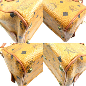 美品 エム・シー・エム モノグラム PVC ブラウン ゴールド金具 2WAY ハンドッバッグ ショルダーバッグ 0188【中古】MCM