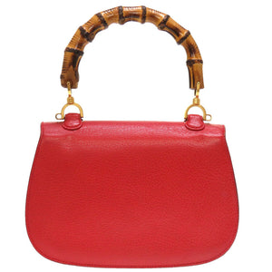 美品 グッチ バンブー レッド 000 1227 2WAY ハンドバッグ バッグ 赤 0205 【中古】 GUCCI
