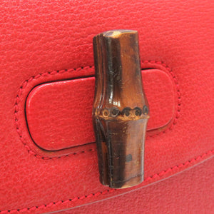 美品 グッチ バンブー レッド 000 1227 2WAY ハンドバッグ バッグ 赤 0205 【中古】 GUCCI