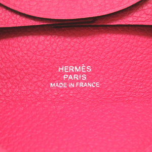 美品 エルメス バスティア シェーブル ローズメキシコ Y刻印(2020年製) コインケース 小銭入れ 財布 0206 【中古】 HERMES