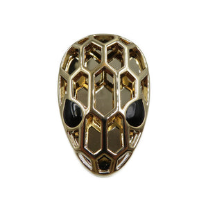 未使用 ブルガリ セルペンティ スネークヘッド メタル ゴールド ブラック スカーフリング 0210【中古】BVLGARI